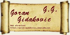 Goran Gidaković vizit kartica